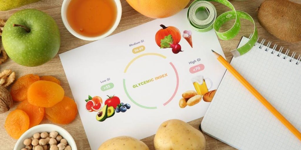 グリセミックインデックスのドキュメントと果物